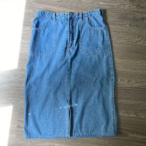 Vintage Gloria Vanderbilt Denim Midi Skirt - See Measurements